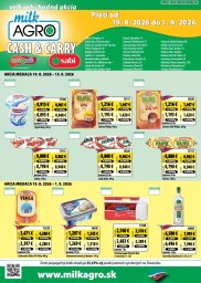 1. strana letáka Milk-Agro 19. 8. - 1. 9. 2026 Cash and Carry