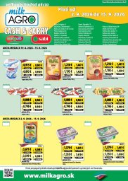 1. strana letáka Milk-Agro 2. 9. - 15. 9. 2026 Cash and Carry