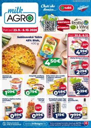 1. strana letáka Milk-Agro 23. 9. - 6. 10. 2026 