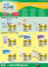 1. strana letáka Milk-Agro 7. 10. - 20. 10. 2026 Cash and Carry